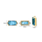 Rectangle Glass Crystal Connectors with Dual Loops | Size : H-9mm W-20mm | Qty : 1pc | CHL198