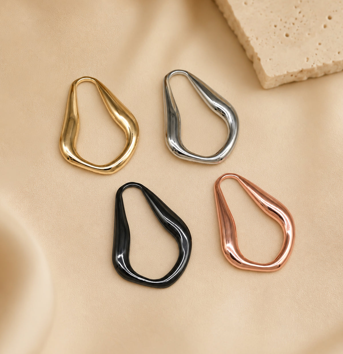 Sculptural Scarf Ring & Link Connector | Qty : 6pcs | B-3-17