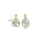 White Teardrop Shape Glass Beads with Brass loop | Qty : 50pcs | Size : 11mmX7mm | GB92