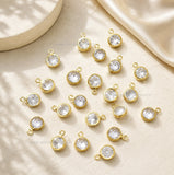 White Round Shape Glass Beads with Brass loop | Qty : 50pcs | Size : 8mmX6mm | GB93