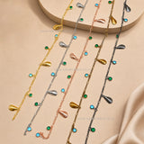 Seashell & Multicolor Crystal Charm Chain | Size : 1m | BC1001