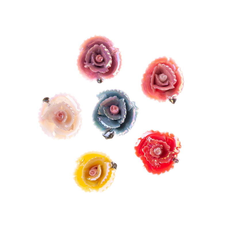 Ceramic Flower | Size : 18mm | 10 Pcs