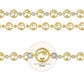 Brass Circular Floral Motif Rhinestone Cup Chain | Size : 1m | BC1006