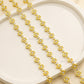 Brass Clover Floral Rhinestone Cup Chain | Size : 1m | BC1008