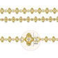 Brass Clover Floral Rhinestone Cup Chain | Size : 1m | BC1008