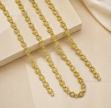 Brass Petite Sunflower Rhinestone Cup Chain | Size : 1m | BC1009
