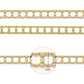 Brass Double-Row Hourglass Lattice Rhinestone Cup Chain | Size : 1m | BC1013