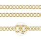 Brass Double-Row Geometric Square Lattice Rhinestone Cup Chain | Size : 1m | BC1015