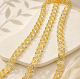 Brass Double-Row Circular Link Rhinestone Cup Chain | Size : 1m | BC1016