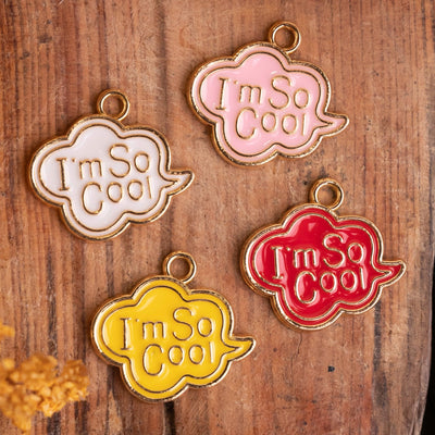 I'm so Cool Charms Pendants | size 20mm Ring 4mm | 6Pcs