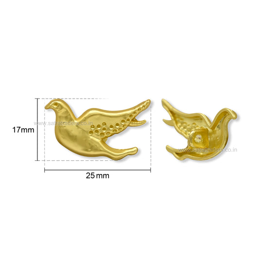 Matte Flying Bird Button with Loop | Qty : 5pcs