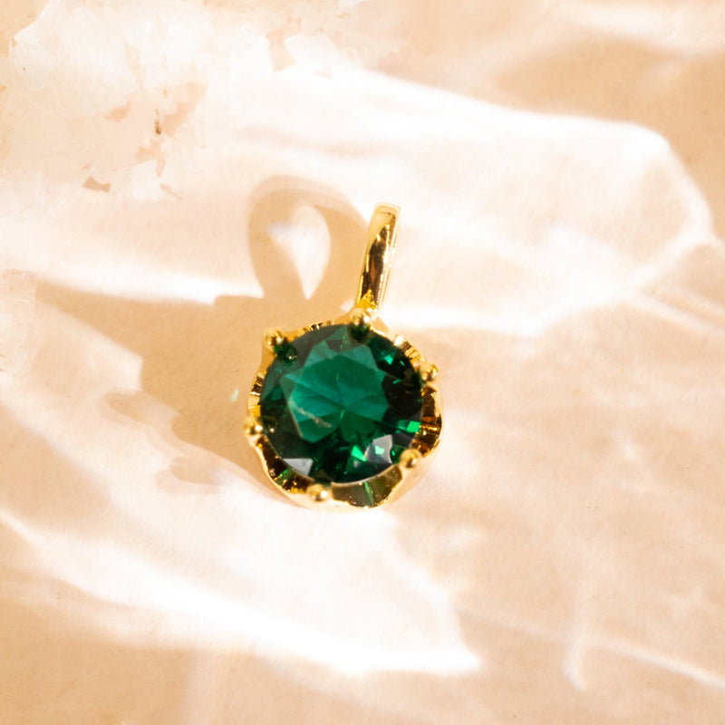 Luxure Round Emerald Diamond Pendant | Size : 12mm | 01Pcs