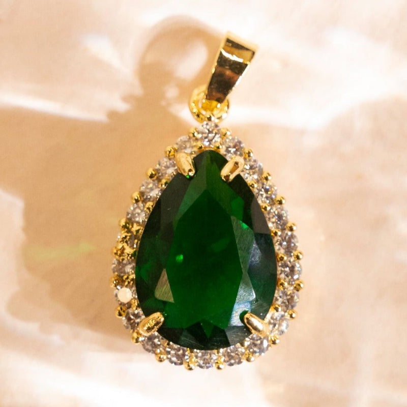 Green Emerald Charm Anti-Tarnish | Size : 14mm | 1PC