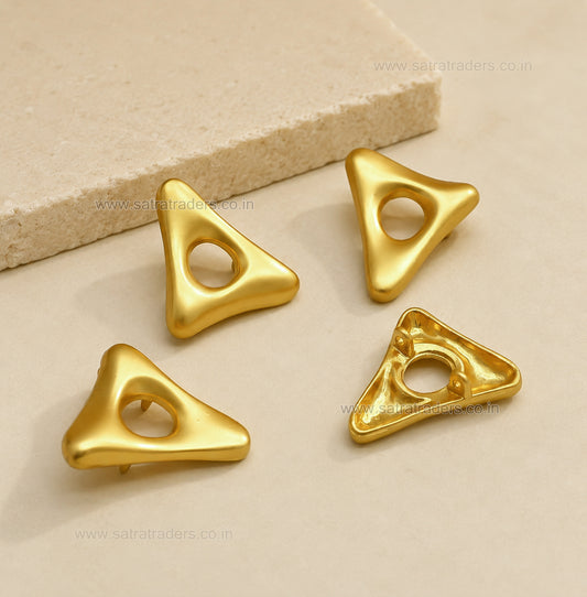 Matte Organic Triangle Link with 2 Loops | Qty : 4pcs