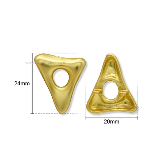 Matte Organic Triangle Link with 2 Loops | Qty : 4pcs