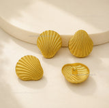 Ribbed Scallop Seashell Shank Button with Loop | Qty : 5pcs
