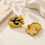 Enamel Flying Bird Plaque Button with 2 Loop | Qty : 2pcs