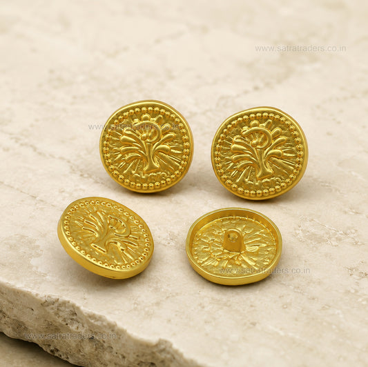 Tree of Life Coin Shank Button with Loop | Qty : 4pcs | G-1-11