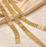 Brass Triple-Row Parallel Rhinestone Cup Chain | Size : 1m | BC1017