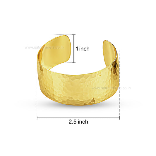 Hammered Statement Broad Brass Kada | 1pc | K122