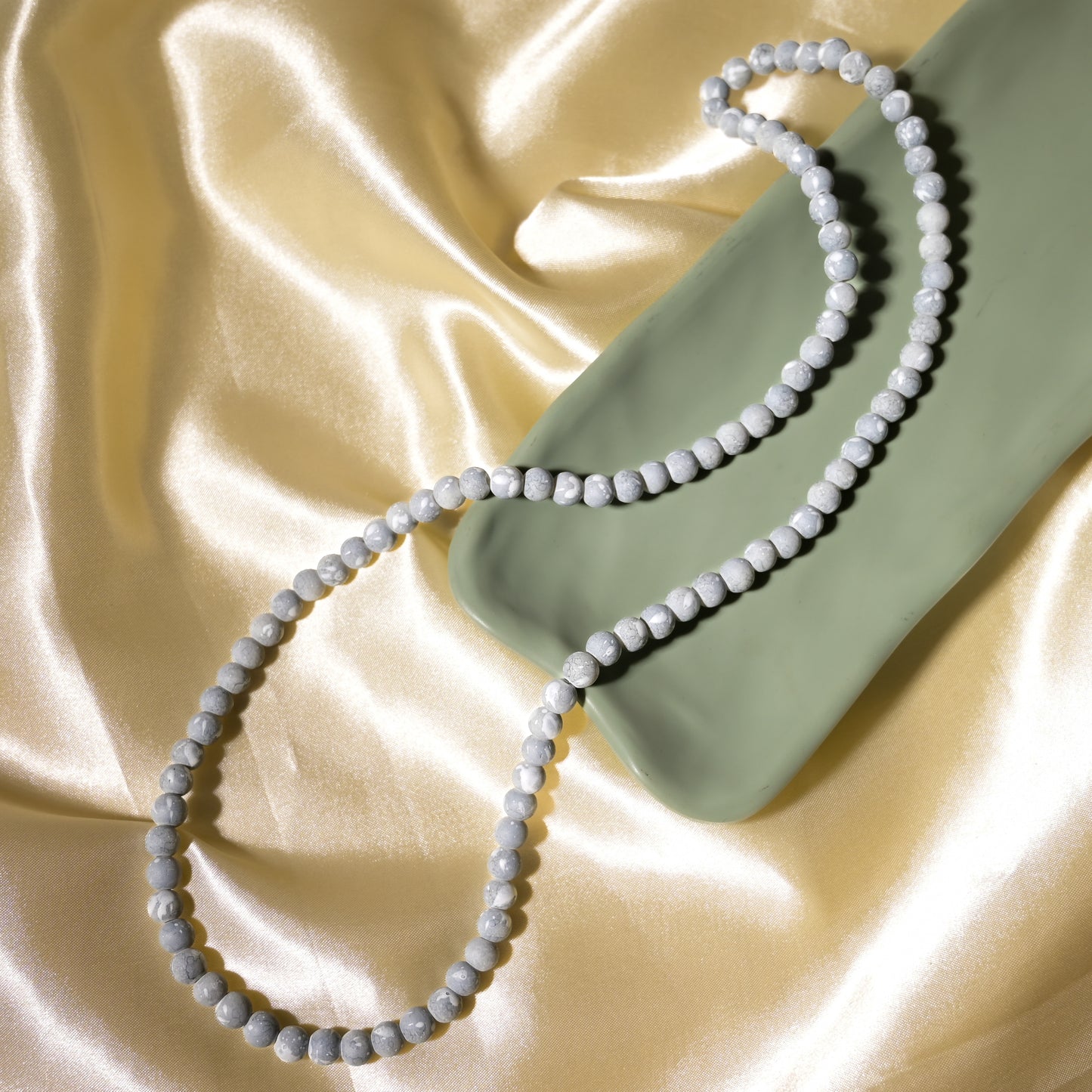 Elegant Glass Beads | Size : 8mm | Qty : 1 line-approx 100pcs | GB31
