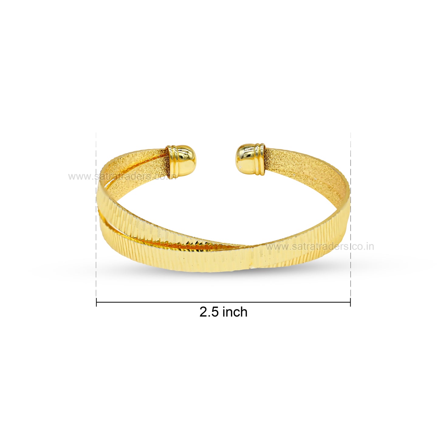 Fluted Linear Ribbed Brass Kada | 1pc | K123