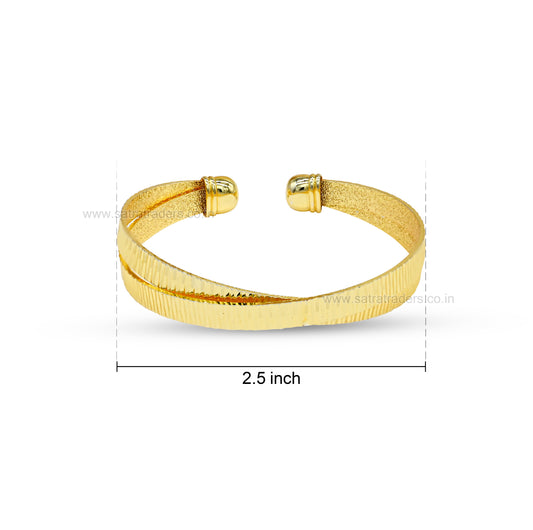 Fluted Linear Ribbed Brass Kada | 1pc | K123