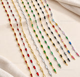 Gemstone Link Brass Chain | Size : 1m | BC1004