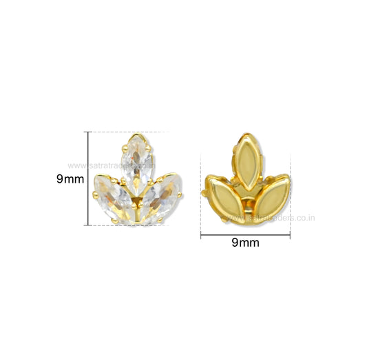 3-Stone Marquise CZ Crystal Charms | Size : 9*9mm | Qty : 10pcs | BC28