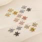 CZ Crystal Flower 2 Loops Brass Charms | Size : 20*13mm | Qty : 10pcs | BC29