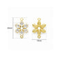 CZ Crystal Flower 2 Loops Brass Charms | Size : 20*13mm | Qty : 10pcs | BC29
