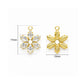 CZ Crystal Flower 1 Loop Brass Charms | Size : 17*13mm | Qty : 10pcs | BC30