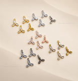 3-Stone Marquise CZ Crystal 1 Loop Brass Charms | Size : 12*11mm | Qty : 10pcs | BC32