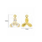 3-Stone Marquise CZ Crystal 1 Loop Brass Charms | Size : 12*11mm | Qty : 10pcs | BC32