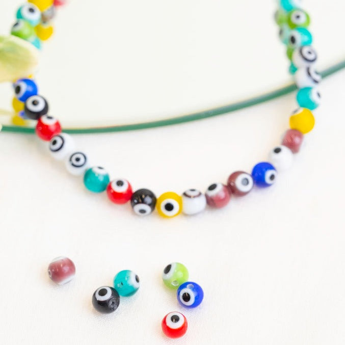 Colorful Evil Eye Glass Beads | Qty : 1 line | GB06