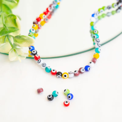 Evil Eye Glass Beads ( 1 String 66pcs) | Size-6mm