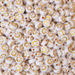 White Smiley Face Acrylic Beads with Gold Foil | Size : 7mm | PB116