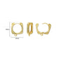 Square Screw-Motif Huggie Hoop Earring | Size : 16*14mm | Qty : 2pcs-1pair | EF97