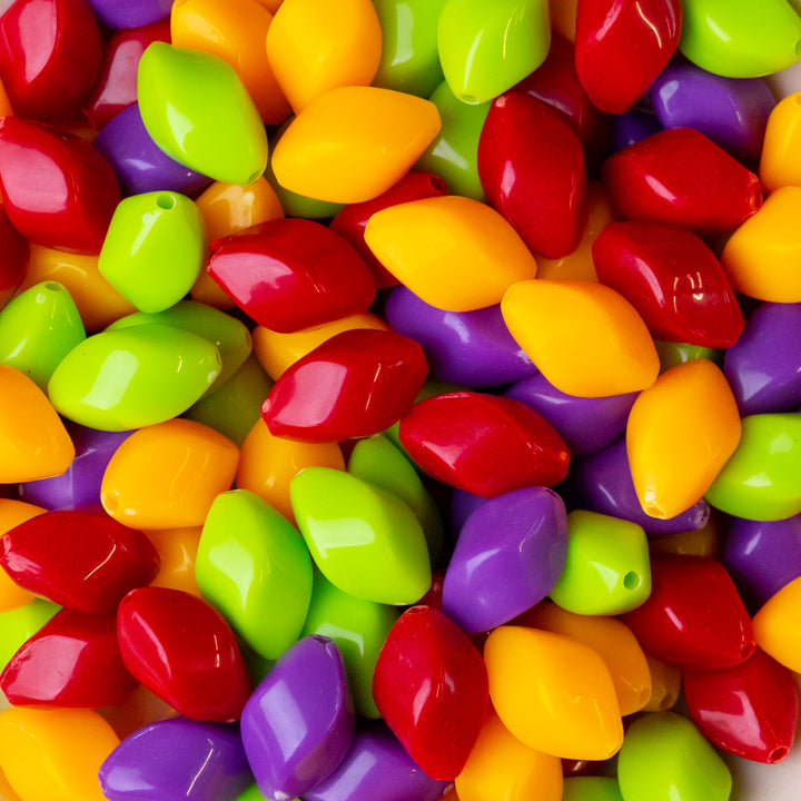 Assorted Multicolor Candy Shape Plastic Beads | Size : 15mm | PB112