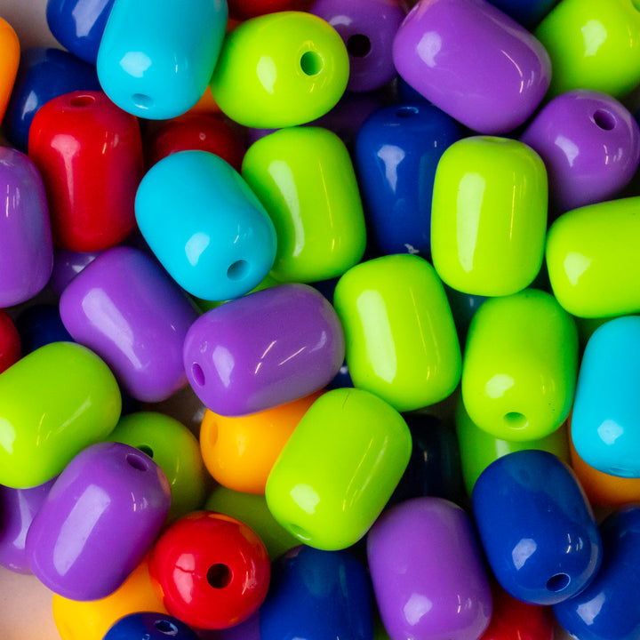 Assorted Multicolor Candy Shape Plastic Beads | Size : 12mm | PB110