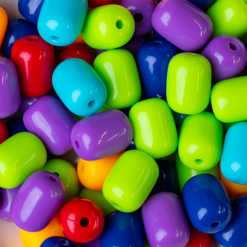 Multicolor Candy Shape Plastic Beads (P-4) | Size : 12mm