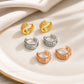Double Row Pave CZ Huggie Hoop Earring | Size : 17*17mm | Qty : 2pcs-1pair | EF103