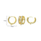 Double Row Pave CZ Huggie Hoop Earring | Size : 17*17mm | Qty : 2pcs-1pair | EF103