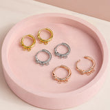 Floral CZ Crystal Huggie Hoop Earring | Size : 15*15mm | Qty : 2pcs-1pair | EF100
