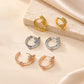 Pave CZ Leaf Branch Huggie Hoop Earring | Size : 17*15mm | Qty : 2pcs-1pair | EF105
