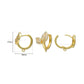 Pave CZ Leaf Branch Huggie Hoop Earring | Size : 17*15mm | Qty : 2pcs-1pair | EF105