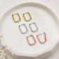 Rectangle Huggie Hoop Earrings | Size : 19*14mm | Qty : 2pcs-1pair | EF95