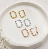 Rectangle Huggie Hoop Earrings | Size : 19*14mm | Qty : 2pcs-1pair | EF95