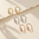 Pave CZ Rhombus French Earring Hooks | Size : 16*10mm | Qty : 2pcs-1pair | EF98