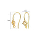 Pave CZ Rhombus French Earring Hooks | Size : 16*10mm | Qty : 2pcs-1pair | EF98